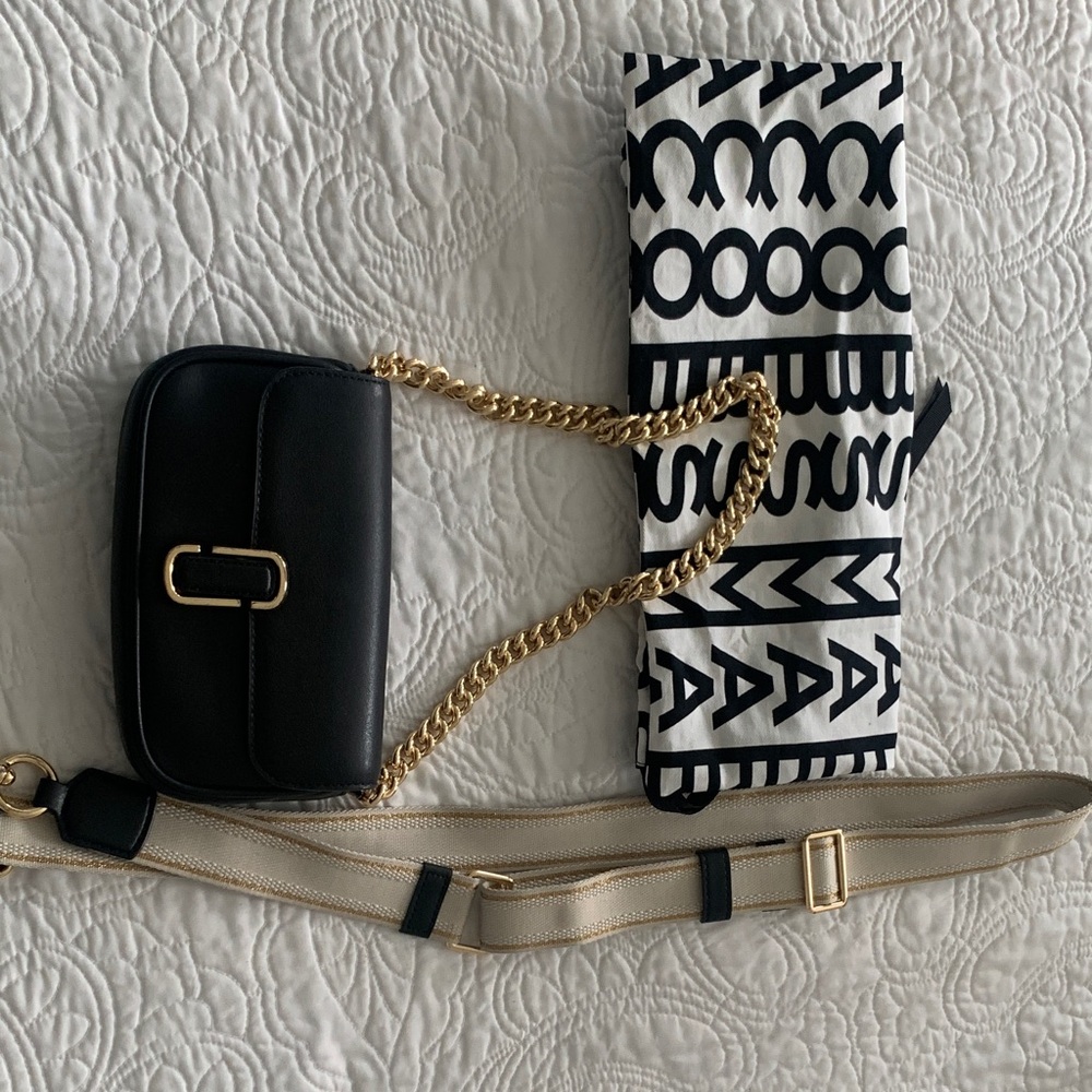 Marc Jacobs Black Crossbody Bag with Gold Chain